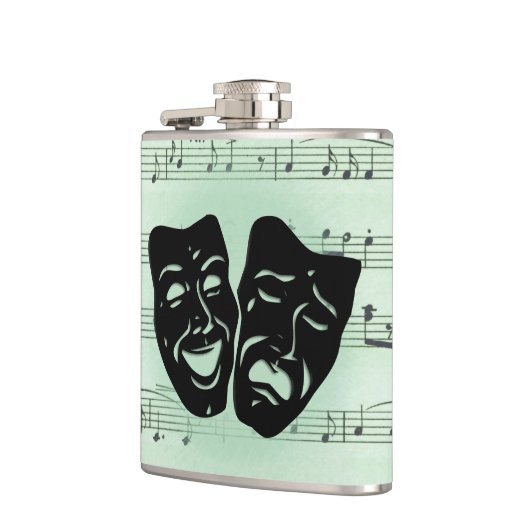 グリーンミュージックとシアターギリシャのマスク フラスク