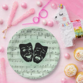 グリーンミュージックとシアターギリシャのマスク ペーパープレート (パーティー)