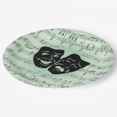 グリーンミュージックとシアターギリシャのマスク ペーパープレート (アングル)