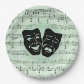 グリーンミュージックとシアターギリシャのマスク ペーパープレート (正面)