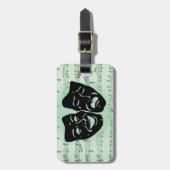 グリーンミュージックとシアターギリシャのマスク ラゲッジタグ (正面縦)