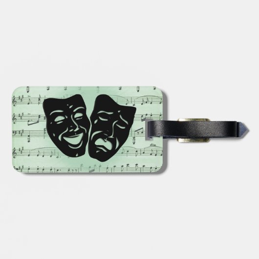 グリーンミュージックとシアターギリシャのマスク ラゲッジタグ (裏面横)