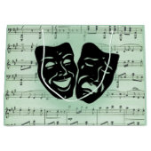 グリーンミュージックとシアターギリシャのマスク ラージペーパーバッグ (正面)