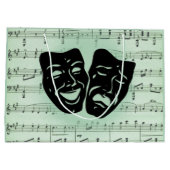 グリーンミュージックとシアターギリシャのマスク ラージペーパーバッグ (裏面)