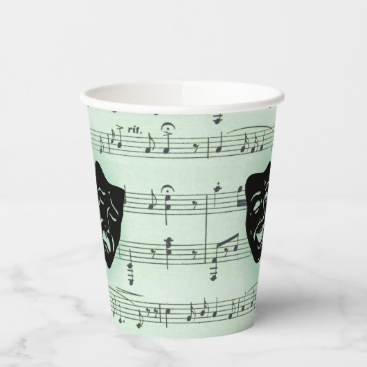 グリーンミュージックとシアターギリシャのマスク 紙コップ (左)