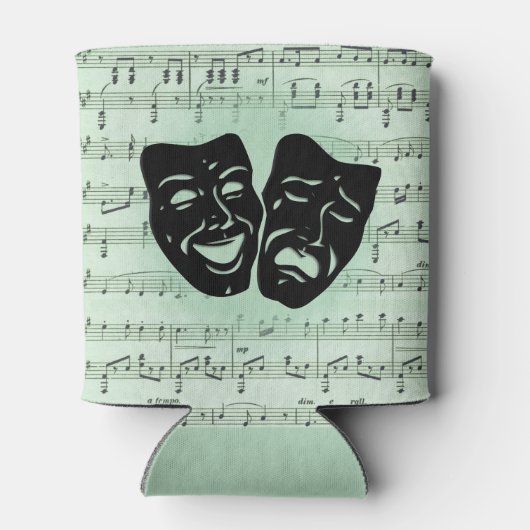 グリーンミュージックとシアターギリシャのマスク 缶クーラー (裏面)