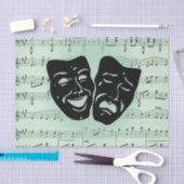 グリーンミュージックとシアターギリシャのマスク 薄葉紙 (クラフト)