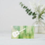 グリーンミュージック先生ギタープレーヤー楽器 名刺 (スタンド正面)