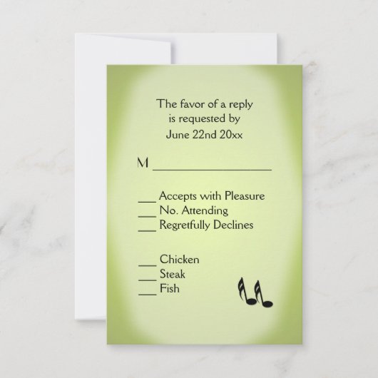 グリーンミュージック ウェディング メニュー オプション (正面)