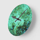 グリーンミルキーウェイ銀河系 ラウンド壁時計 (傾斜)