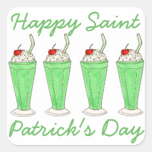 グリーンミルクシェイクHappy St. Patrick's Dayスタンプ スクエアシール