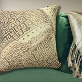 グリーンミントおよび金ゴールドヴィンテージパターン クッション