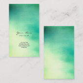グリーンミントグリーンティール(緑がかった色)イエロートロピックガグラデーションラス 名刺 (正面/裏面)