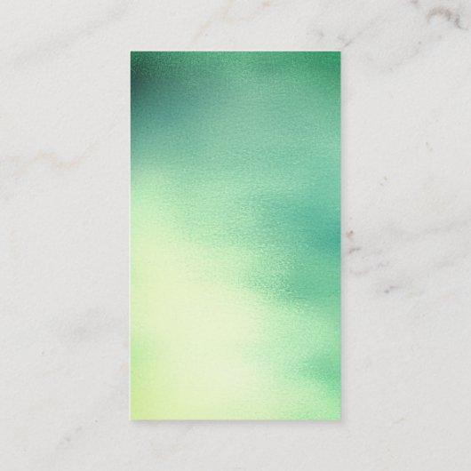 グリーンミントグリーンティール（緑がかった色）イエロートロピックガグラデーションラス 名刺 (裏面)