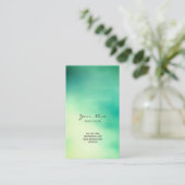グリーンミントグリーンティール(緑がかった色)イエロートロピックガグラデーションラス 名刺 (スタンド正面)