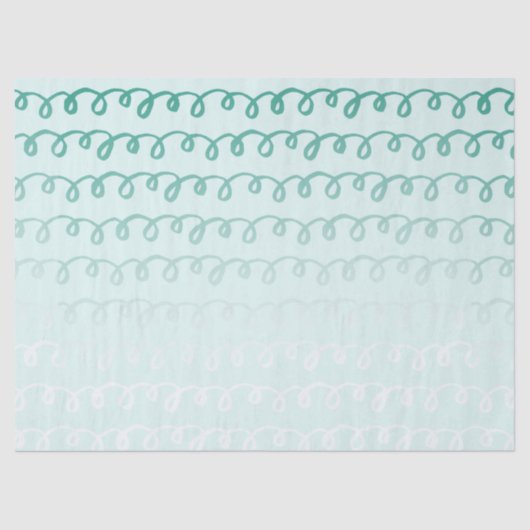 グリーンミントスクイグルグラデーション 薄葉紙 (正面)