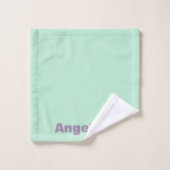 グリーンミントベージュ抽象芸術幾何学模様の名前b バスタオルセット (ウォッシュタオル)