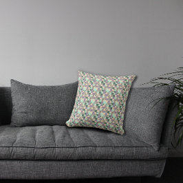 グリーンミントベージュ抽象芸術幾何学模様 クッション