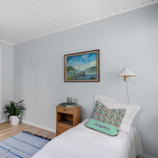 グリーンミントベージュ抽象芸術幾何学模様 クッション