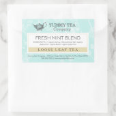 グリーンミント – ルーズリーフティーラベルシール 長方形シール (バッグ)