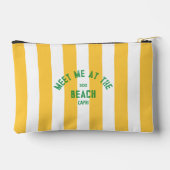 グリーンミートザイエローカバナストライプビーチ アクセサリーポーチ (裏面)