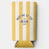 グリーンミートザイエローカバナストライプビーチ スリム缶クーラー (正面)