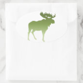 グリーンムース 楕円形シール (バッグ)