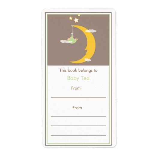 グリーンムーンアンドスターズ蔵書票 ラベル (正面)