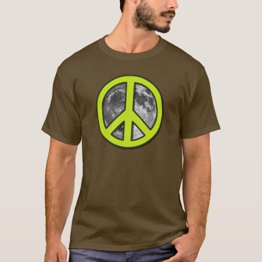 グリーンムーンピースサイン – Tシャツ (正面)