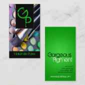 グリーンメイクアップアーティストパレットビジネスカード 名刺 (正面/裏面)