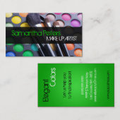 グリーンメイクアップアーティストパレットブラシ名刺 名刺 (正面/裏面)