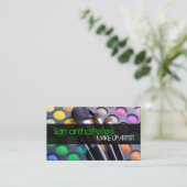 グリーンメイクアップアーティストパレットブラシ名刺 名刺 (スタンド正面)