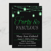 グリーンメイソンジャース40th誕生日パーティー招待状 招待状 (正面/裏面)