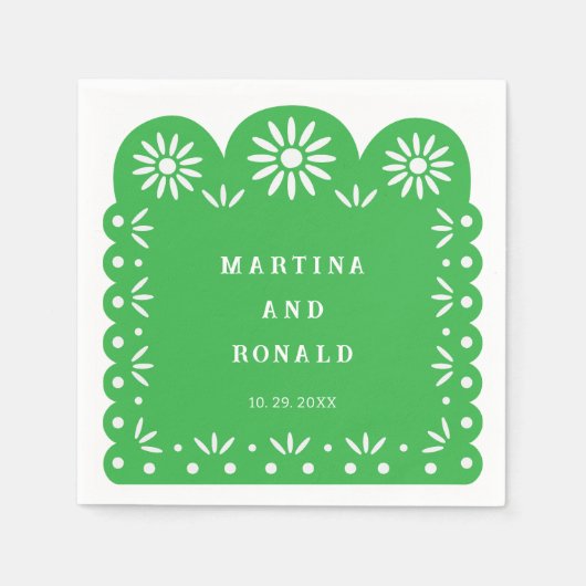 グリーンメキシカンパペルピカド スタンダードカクテルナプキン (正面)