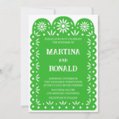 グリーンメキシカン紙ピカド ウェディング招待状 案内状 (正面)