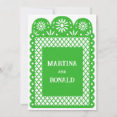 グリーンメキシカン紙ピカド ウェディング招待状 案内状 (裏面)