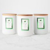 グリーンメタリックグリッター ホワイト製品ラベル ハート型虫 フードラベル (ボトル)