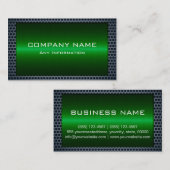 グリーンメタリックグレー鋼メタルホールルック 名刺 (正面/裏面)