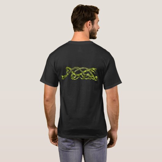 グリーンメタリックバイキングスネークTシャツ Tシャツ (裏面フル)