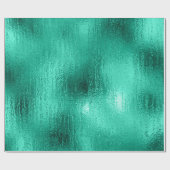 グリーンメタリックフェイククリスマスクリスマスホリデー ラッピングペーパー (フラット)