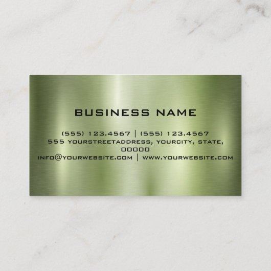 グリーンメタリック光沢カラー名刺 名刺 (裏面)