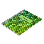 グリーンメタリック爬虫類はかりで測カスタム製カバー ノートブック (左側)