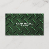 グリーンメタルテクスチャカスタム建築作業者 名刺 (正面)