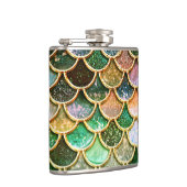 グリーンメタルフォイルグリッター金ゴールドマーメイドはかりで測 フラスク (右)