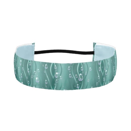 グリーンメタル上の雨滴 アスレチックヘッドバンド (正面)
