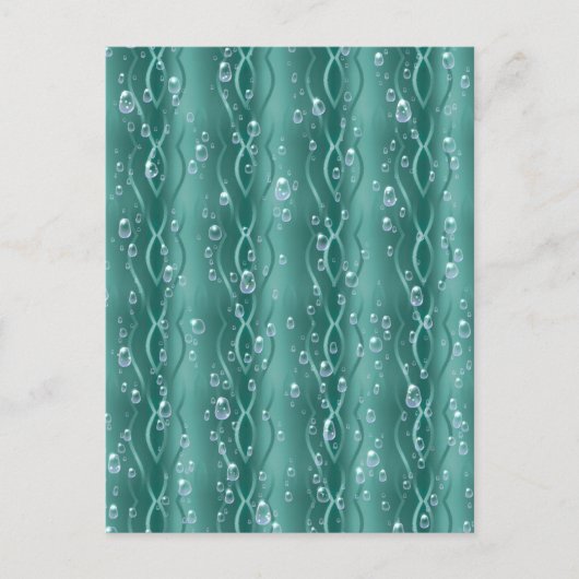 グリーンメタル上の雨滴 ポストカード (正面)