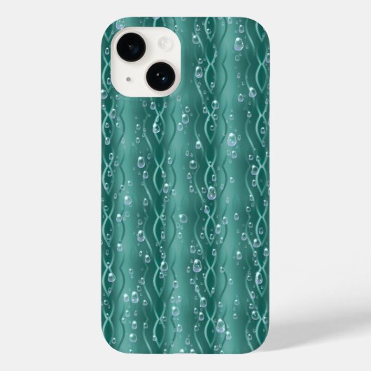 グリーンメタル上の雨滴 Case-Mate iPhoneケース (裏面)