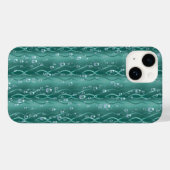グリーンメタル上の雨滴 Case-Mate iPhoneケース (裏面 (横))