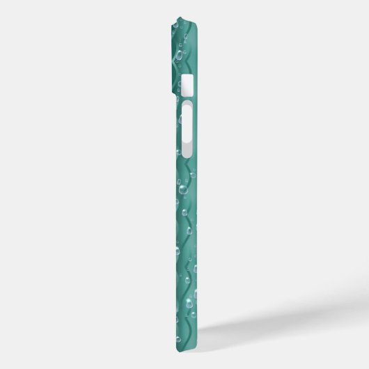 グリーンメタル上の雨滴 Case-Mate iPhoneケース (裏面 / 左)