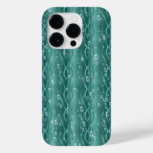グリーンメタル上の雨滴 Case-Mate iPhoneケース (裏面)